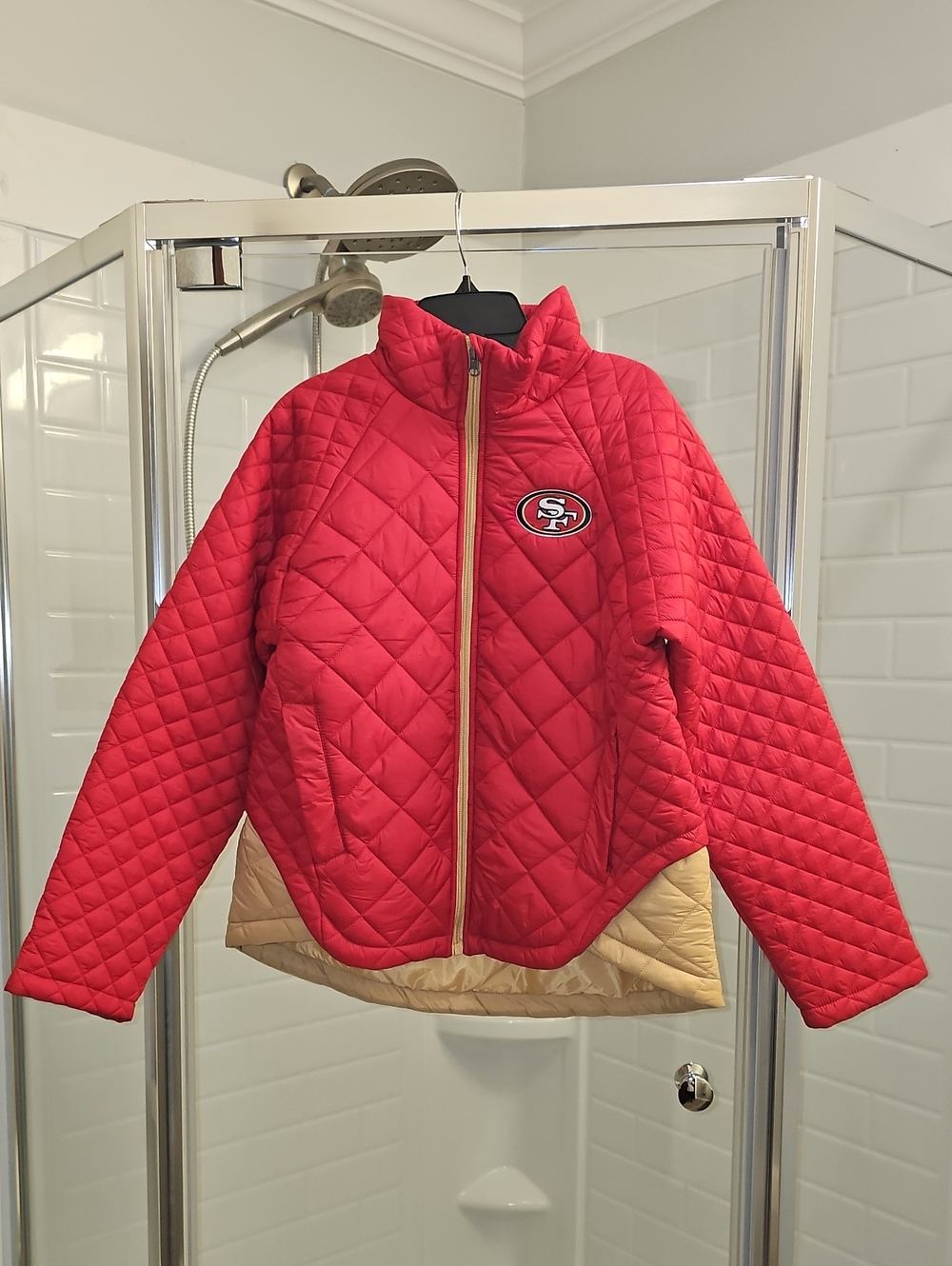 NFL Women's Legendary Mixed Quilt San Francisco 49ers Zip Jacket. NWOT.